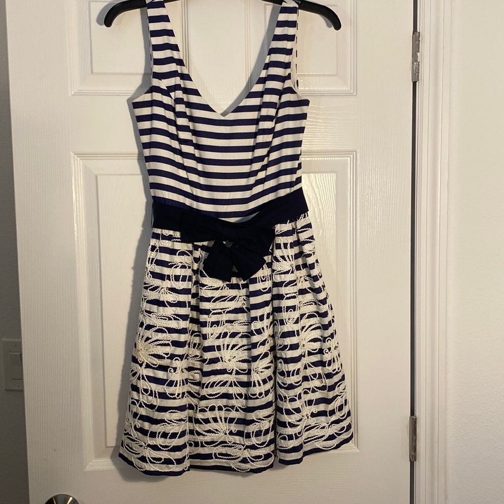 Lily Pulitzer Blue and White Stripped Dress